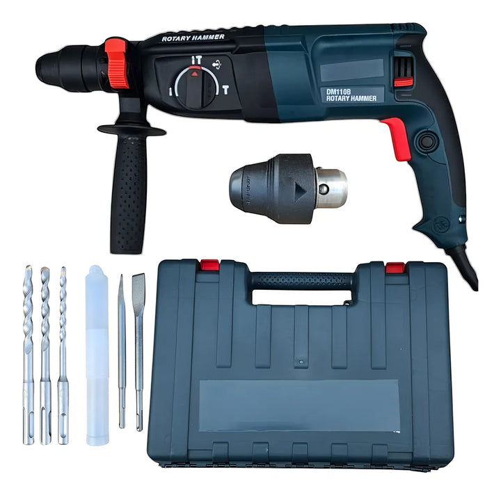 Taladro Rotomartillo Doble Mandril Puntas Brocas 1150rpm - Azul - 50 Hz/ 60 Hz