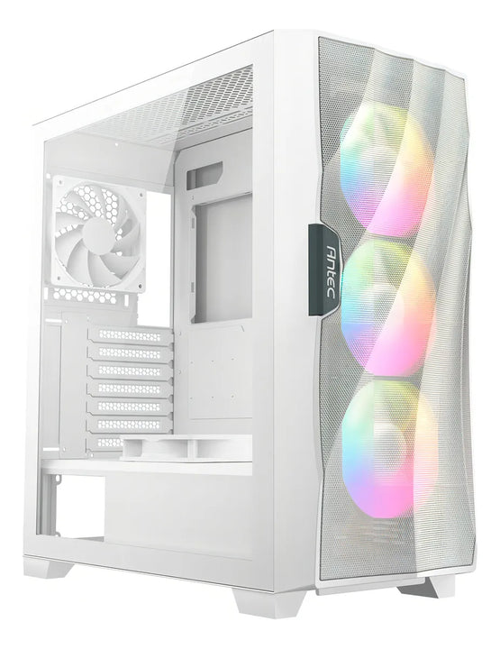 Armario Antec Df700 Flux Mesh de vidrio templado para jugadores, 5 x 120 mm, color blanco