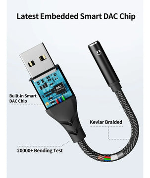 Adaptador De Audio Usb A Conector De 0.138 In, Tarjeta De So
