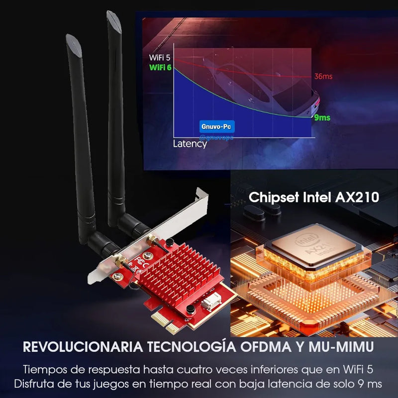 Tarjeta Pci Express Wifi 6e Bluetooth 5.3 Redes 5 6 Ghz Wpa3