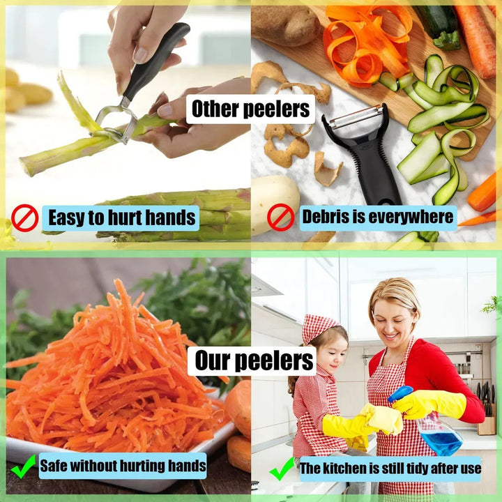 Pelador De Verduras Con Recipiente Pelador De Acero Inoxidab Verde