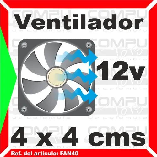 Zfan40 Ventilador Para T De Video 4x4 Cm 12v Computoys