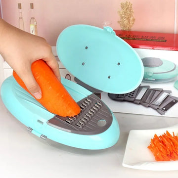 Cortador Rallador De Verduras Mandolina Ovalada 6 En 1