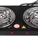 Fogon Eléctrico 2 Puestos, Estufa Electrica 5 Niveles Temperatura Color Negro Impovd