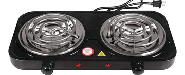 Fogon Eléctrico 2 Puestos, Estufa Electrica 5 Niveles Temperatura Color Negro Impovd