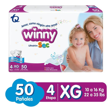 Pañal Winny Ultratrim Sec Etapa 4 X 50und Extra Grande (xg)