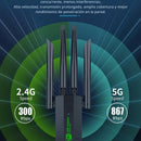 Adaptador Wifi Usb 5g Dual Band 1200 Mbps Receptor 4 Antenas