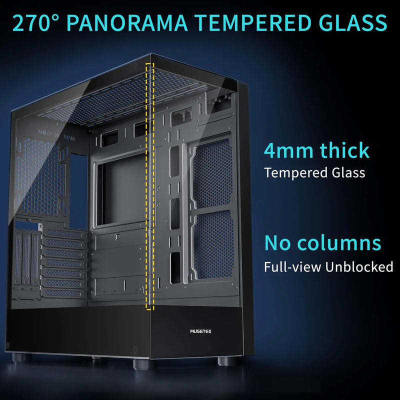 Caja De Computadora Atx Con 6 Ventiladores Argb Y Vidrio Tem