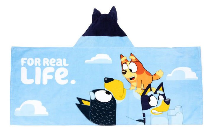 Toalla De Algodón Con Capucha Para Niños Bluey Azul Acero