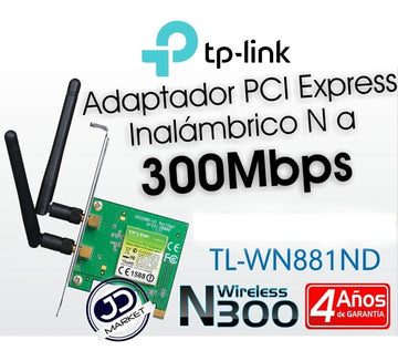 Tarjeta Red Pci Express Wifi N 300mbps Tp-link Tl-wn881nd
