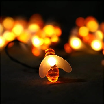 Luz Solar Abejas 4.5 Metros 20abejas Blanco Cálido