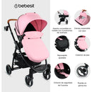 Coche De Bebé Bebesit Gold Lx Tipo Moisés Rosado Chasis Negro