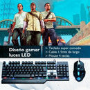 Kit de teclado y mouse gamer Weibo WB-550 Español España de color negro