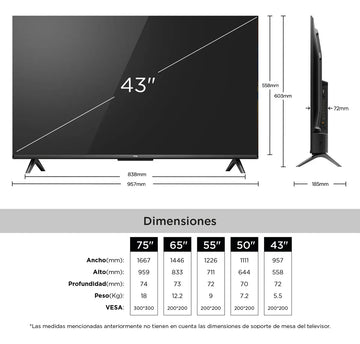 Televisión TCL 43" 43V6C 4k-uhd - Smart TV Google