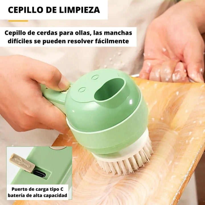 Cortador De Verduras 4 En 1 Picatodo Recargable Triturador