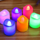 6 Velas Led Multicolor Pilas Navideñas Luz Rgb Iluminación