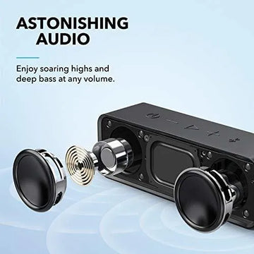 Altavoz Bluetooth Anker Soundcore Color Negro Mejorado Ipx5 A Prueba De Agua Sonido Estéreo Reproducción De 24 Horas Altavoz Inalámbrico Portátil Batería Recargable Para El Hogar Aire Libre