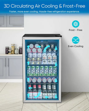 Refrigerador Mini Con Puerta De Vidrio 126 Latas Oficina Bar