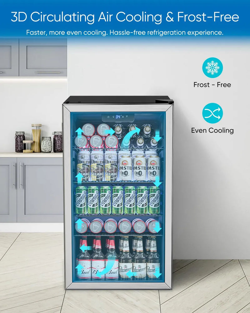 Refrigerador Mini Con Puerta De Vidrio 126 Latas Oficina Bar