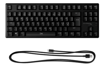 Teclado HyperX Alloy QWERTY Red- Linear inglés US color negro con luz RGB