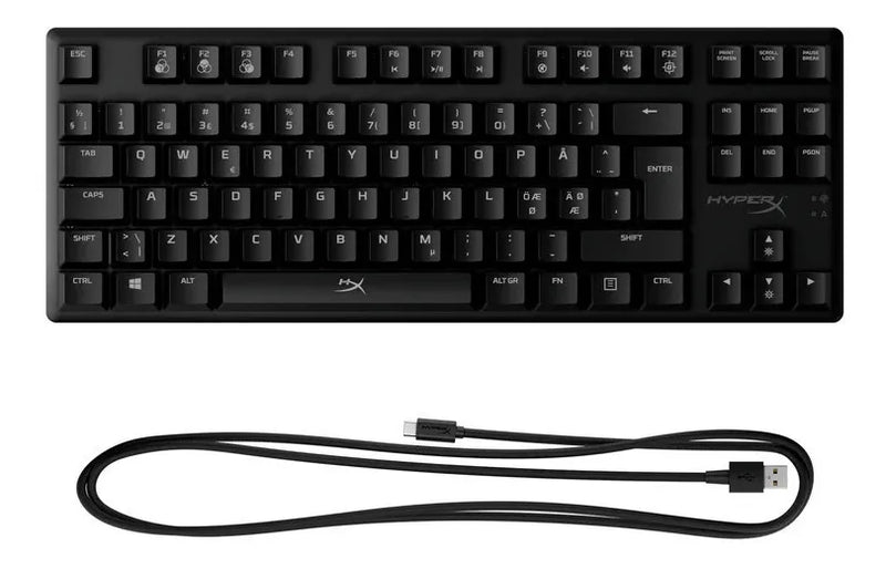 Teclado HyperX Alloy QWERTY Red- Linear inglés US color negro con luz RGB