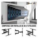 Soporte De Doble Brazo Para Tv De 40'' A 75'' Blackrock Color Negro