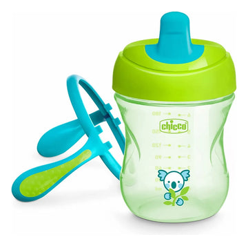 Vaso Entrenador Chicco 7 Onz Boquilla Semiblanda Verde 6m+ Azul