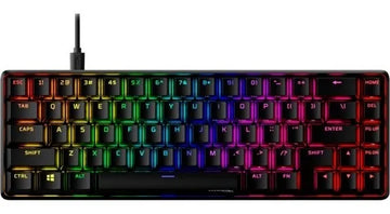 Teclado HyperX Alloy QWERTY HyperX Linear Red inglés US color negro con luz RGB