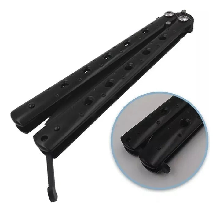 Navaja Mariposa Cuchillo Portátil Táctico Camping Filo Negro