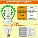 Luces Led C7 Para Villa Navideña, 6 Bombillas 9 8ft, Calido