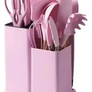 Set Utensilios Cocina Siliconados X 19 Pcs Color Rosa