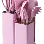 Set Utensilios Cocina Siliconados X 19 Pcs Color Rosa