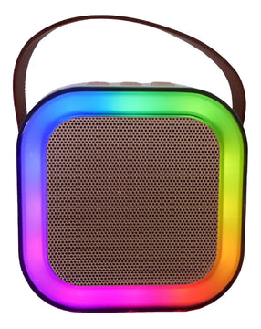 Mini Parlante Karaoke K12 Audiok Con Efectos De Luz Y Efectos De Voz Color Rosa