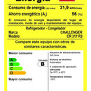 Nevera No Frost Challenger 317 Litros Brutos Serie Lumina Color Titanium