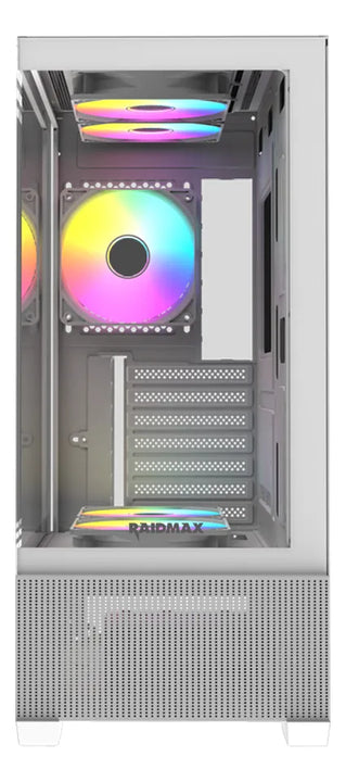 Gabinete Gamer Raidmax I802 Air Negra 5x Ventiladores Frgb Blanco