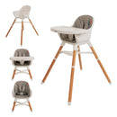 Silla Alta 4 En 1 Para Bebé Ajustable Con Bandeja Gris