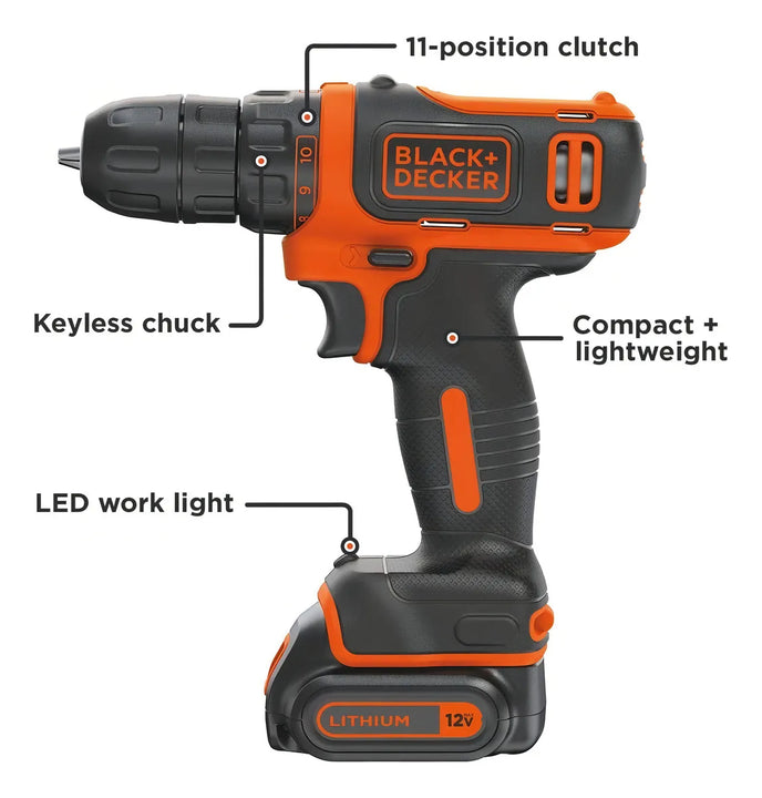 Taladro De Litio Black Y Decker Bdcdd12c 12v Max