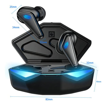 Auriculares Bluetooth 5.0 Inalámbricos K55 Tws Game Sports Color Negro