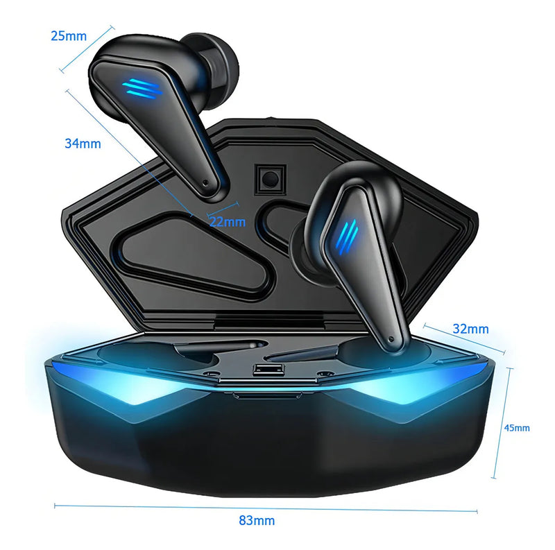 Auriculares Bluetooth 5.0 Inalámbricos K55 Tws Game Sports Color Negro