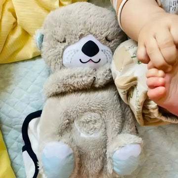 Peluche Realista Nutria Bebe Estimulacion Sensorial Sonido, Color Marrón claro