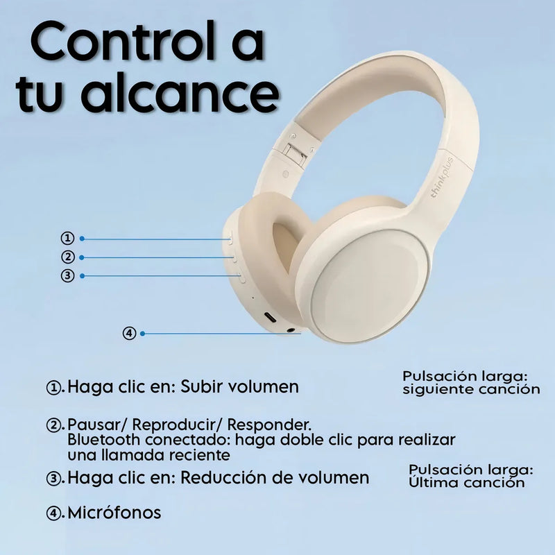 Audifonos Inalambricos Bluetooth Lenovo Thinkplus Th30 Color Beige