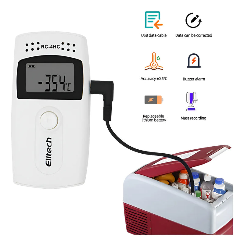 Data Logger Elitech Rc-4hc Temperatura Humedad Digital
