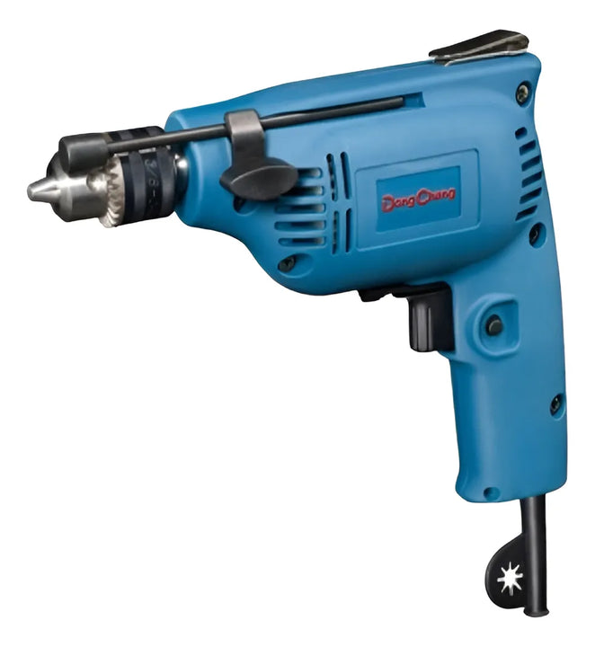 Taladro Eléctrico De Rotación De 1/4 - 6mm Dongcheng Azul Acero 60hz