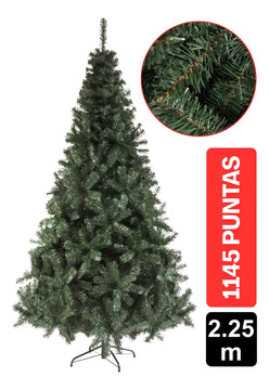 Arbol De Navidad Cascada 2.25m 1145 Puntas Gio Home Pino Navideño Look Natural Base Metalica Artificial Para Decoracion Con Bolas Adornos Extension Cintas Bombillos Botas Campanas Luces Estrella Noel