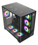 Gabinete Gamer Iceberg Wave L Vidrio Curvo 7 Ventiladores Negro