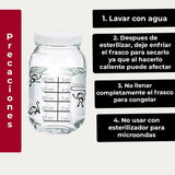 6 Frascos Medidor Envase Vidrio Almacenar Leche Materna 8 Oz