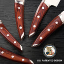 Set 5 Cuchillos Profesionales En Acero Inoxidable Japoneses Pakka Wood