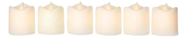 24 Velas Ligeras Electrónicas De Led Con Efecto Llama Luz Amarilla - Cilindro