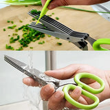 Tijeras de cocina con 5 cuchillas para cortar ensaladas, hierbas y condimentos