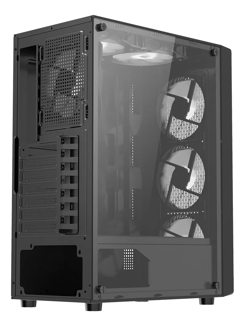 Gabinete Gamer Iceberg Flow C Dark Edition 6 Fans No Led Color Negro